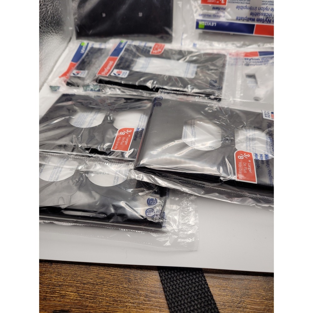 Leviton Wallplate Lot Unbreakable Nylon Midway Size Black Gray Toggle Outlet